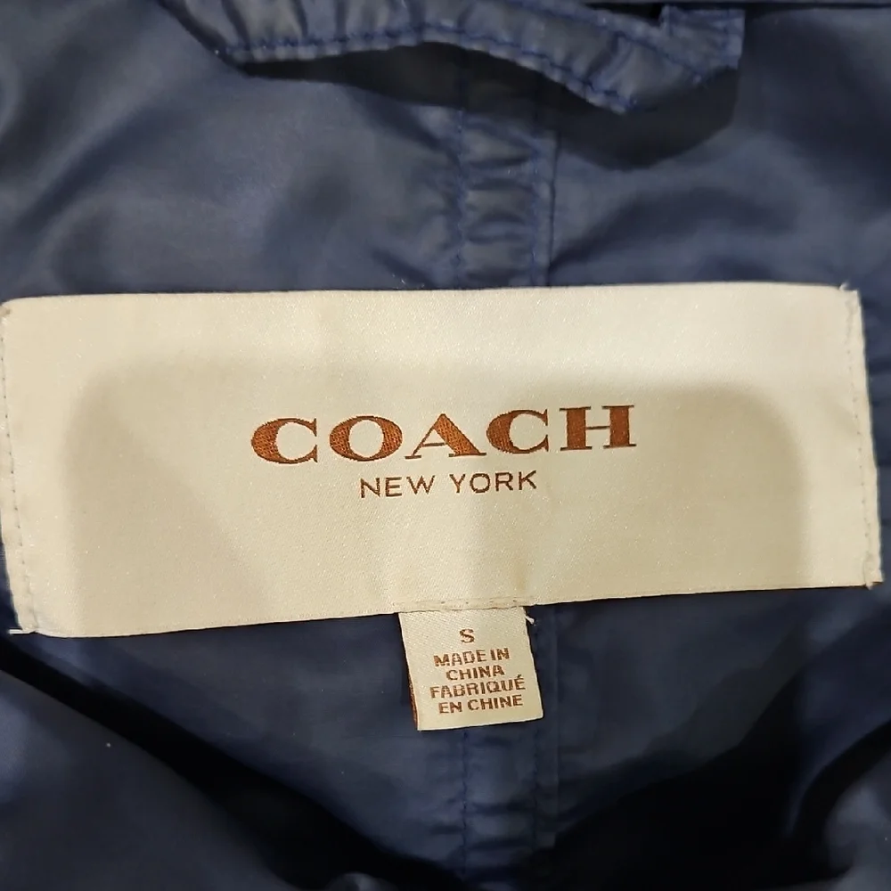 Coach Womens Navy Nylon Lightweight  Jacket Size Small